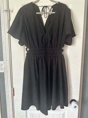 Black Boho Cut-Out Mini Dress - Size 2X